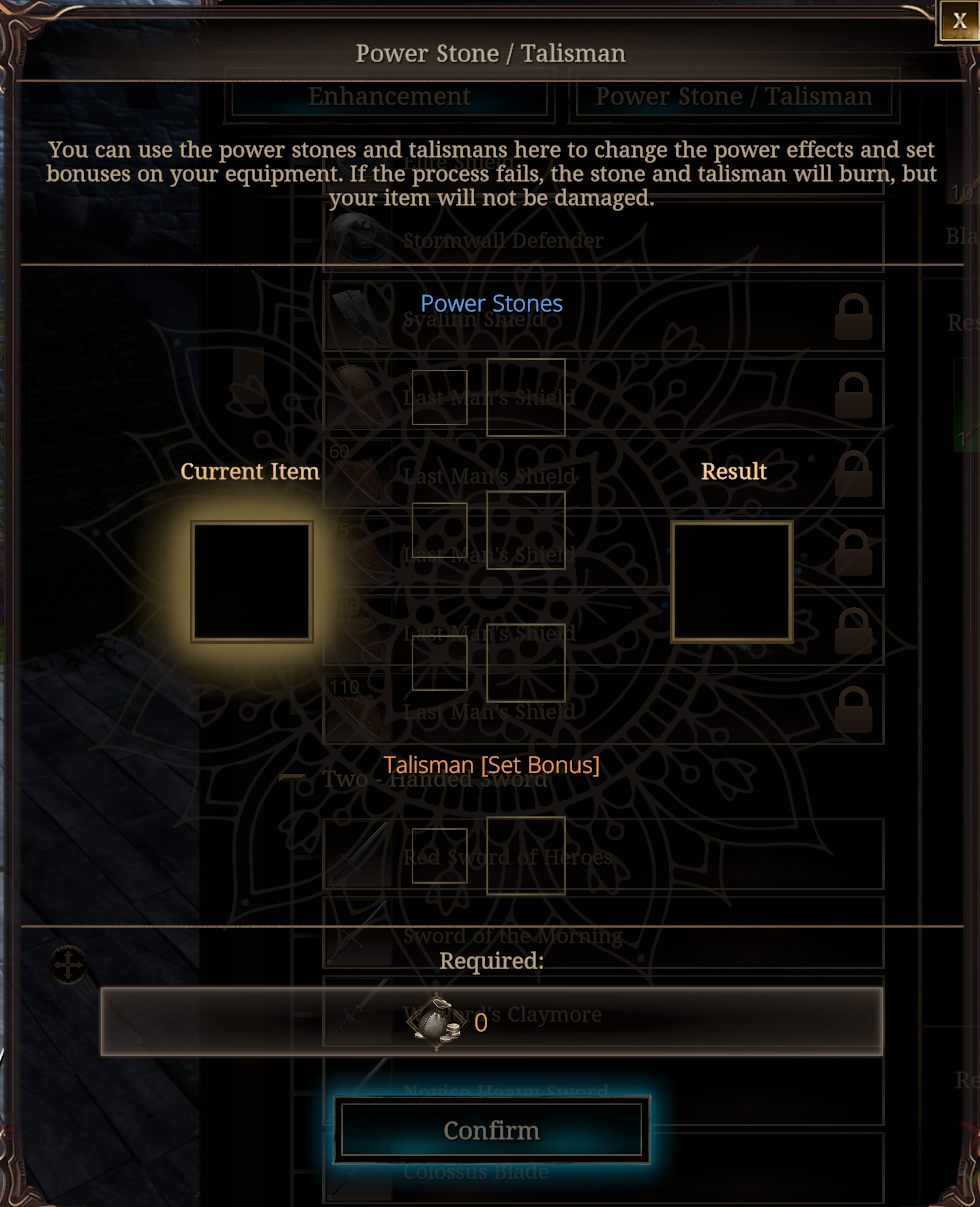 Add Power Stone and Talisman