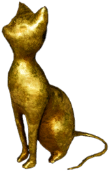 Gold-Plated Cat Statue